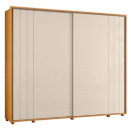 Guarda Roupa Casal Dalí Ripado 2 Portas Deslizantes Cinamomo/Off White - Madetec