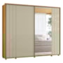Guarda Roupa Casal Dalí Ripado 2 Portas Deslizantes Cumaru/Opala com 4 Espelhos - Madetec 