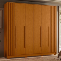 Guarda Roupa Casal Deville Ripado 6 Portas Cinamomo - Móveis Albatroz Guarda Roupa Casal Deville Ripado 6 Portas Cinamomo - Móveis Albatroz