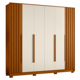 Guarda Roupa Casal Deville Ripado 6 Portas Cinamomo/Off White - Móveis Albatroz Guarda Roupa Casal Deville Ripado 6 Portas Cinamomo/Off White - Móveis Albatroz