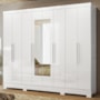 Guarda Roupa Casal Diplomata 8 Portas Branco com Espelho - Moval