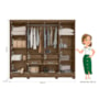 Guarda Roupa Casal Diplomata 8 Portas Castanho Wood/Off White com Espelho - Moval