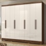 Guarda Roupa Casal Diplomata 8 Portas Castanho Wood/Off White - Moval