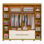 Guarda Roupa Casal Doble 4 Portas e 4 Gavetas com Espelho Cinamomo/Off White - Móveis Albatroz
