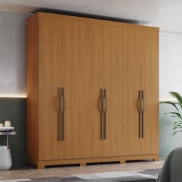 Guarda Roupa Casal Dominic 6 Portas 2 Gavetas Cinamomo - Móveis Henn