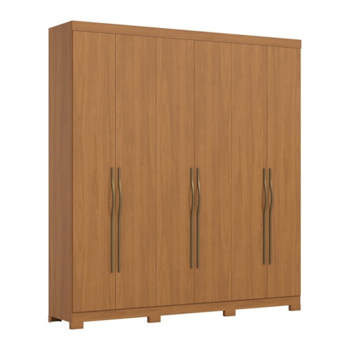 Guarda Roupa Casal Dominic 6 Portas 2 Gavetas Cinamomo - Móveis Henn