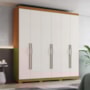 Guarda Roupa Casal Dominic 6 Portas 2 Gavetas Cinamomo/Off White - Móveis Henn