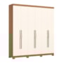Guarda Roupa Casal Dominic 6 Portas 2 Gavetas Cinamomo/Off White - Móveis Henn