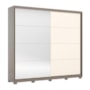 Guarda Roupa Casal Dream 2 Portas Deslizantes Avelã/Off White com Espelho – Henn