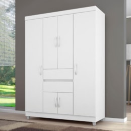 Guarda Roupa Casal Ecom II  6 Portas e 2 Gavetas Branco - Demóbile