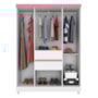 Guarda Roupa Casal Ecom II  6 Portas e 2 Gavetas Branco/Rosa - Demóbile