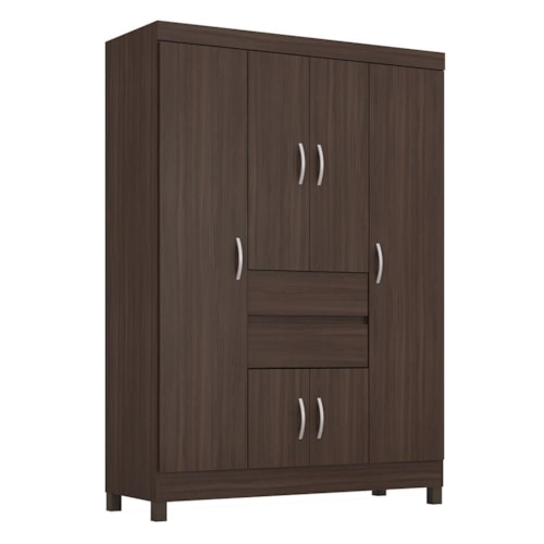 Guarda Roupa Casal Ecom II  6 Portas e 2 Gavetas Café Touch - Demóbile