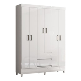 Guarda Roupa Casal Fit 6 Portas e 2 Gavetas Branco - Santos Andirá 