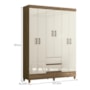 Guarda Roupa Casal Fit 6 Portas e 2 Gavetas Jequitibá/Off White - Santos Andirá