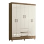Guarda Roupa Casal Fit 6 Portas e 2 Gavetas Jequitibá/Off White - Santos Andirá