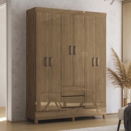 Guarda Roupa Casal Fit 6 Portas e 2 Gavetas Jequitibá - Santos Andirá 