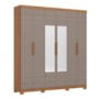 Guarda Roupa Casal Flora 6 Portas Cinamomo/Avelã com Espelho - Móveis Henn