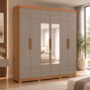 Guarda Roupa Casal Flora 6 Portas Cinamomo/Avelã com Espelho - Móveis Henn