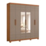 Guarda Roupa Casal Flora 6 Portas Cinamomo/Avelã com Espelho - Móveis Henn