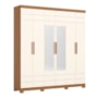 Guarda Roupa Casal Flora 6 Portas Cinamomo/Off White com Espelho - Móveis Henn