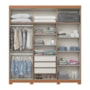Guarda Roupa Casal Flora 6 Portas Cinamomo/Off White com Espelho - Móveis Henn