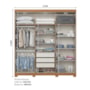Guarda Roupa Casal Flora 6 Portas Cinamomo/Off White com Espelho - Móveis Henn