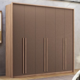 Guarda Roupa Casal Genova 6 Portas Wood/Terracota - Santos Andirá Guarda Roupa Casal Genova 6 Portas Wood/Terracota - Santos Andirá