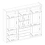 Guarda Roupa Casal Giardino 6 Portas 4 Gavetas Nogueira Touch com Espelho e Pés - Demóbile