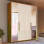 Guarda Roupa Casal Greco 4 Portas Cinamomo/Off White com Espelho - Madetec