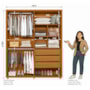 Guarda Roupa Casal Greco 4 Portas Cinamomo/Off White com Espelho - Madetec