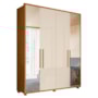 Guarda Roupa Casal Greco 4 Portas Cinamomo/Off White com Espelho - Madetec
