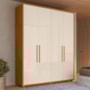Guarda Roupa Casal Greco 4 Portas Cinamomo/Off White - Madetec