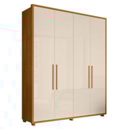 Guarda Roupa Casal Greco 4 Portas Cinamomo/Off White - Madetec