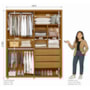 Guarda Roupa Casal Greco 4 Portas Cumaru com Espelho - Madetec