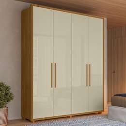 Guarda Roupa Casal Greco 4 Portas Cumaru/Opala - Madetec 