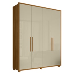 Guarda Roupa Casal Greco 4 Portas Cumaru/Opala - Madetec 