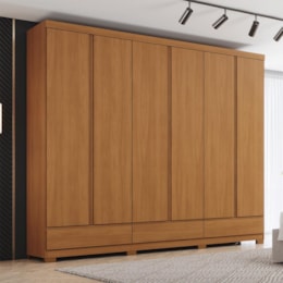 Guarda Roupa Casal Imperial 6 Portas 9 Gavetas Cinamomo - Móveis Henn