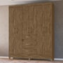 Guarda Roupa Casal Itatiba 6 Portas e 3 Gavetas Castanho Wood - Moval