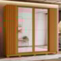 Guarda Roupa Casal Jacarandá 4 Portas Flex Cinamomo com 8 Espelhos - Móveis Albatroz