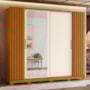 Guarda Roupa Casal Jacarandá 4 Portas Flex Cinamomo/Off White com 4 Espelhos - Móveis Albatroz