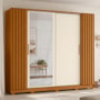 Guarda Roupa Casal Jacarandá 4 Portas Flex com 4 Espelhos Cinamomo/Off White - Móveis Albatroz 