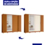 Guarda Roupa Casal Jacarandá 4 Portas Flex com 4 Espelhos Cinamomo/Off White - Móveis Albatroz 