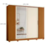 Guarda Roupa Casal Jacarandá 4 Portas Flex com 4 Espelhos Cinamomo/Off White - Móveis Albatroz 