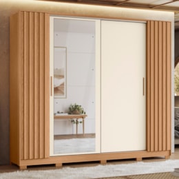 Guarda Roupa Casal Jacarandá 4 Portas Flex Freijó/Off White com 4 Espelhos - Móveis Albatroz Guarda Roupa Casal Jacarandá 4 Portas Flex Freijó/Off White com 4 Espelhos - Móveis Albatroz