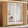Guarda Roupa Casal Jacarandá 4 Portas Flex Freijó/Off White com 8 Espelhos - Móveis Albatroz