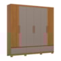 Guarda Roupa Casal Kaian 6 Portas 3 Gavetas Cinamomo/Avelã - Móveis Henn