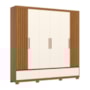 Guarda Roupa Casal Kaian 6 Portas 3 Gavetas Cinamomo/Off White - Móveis Henn