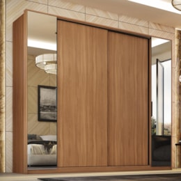 Guarda Roupa Casal Laredo 4 Portas Flex Amêndola Touch com Espelho - Demartêz Guarda Roupa Casal Laredo 4 Portas Flex Amêndola Touch com Espelho - Demartêz