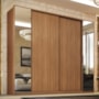 Guarda Roupa Casal Laredo 4 Portas Flex Amêndola Touch com Espelho - Demartêz