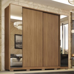 Guarda Roupa Casal Laredo 4 Portas Flex Amêndola Touch com Espelho e Pés - Demartêz Guarda Roupa Casal Laredo 4 Portas Flex Amêndola Touch com Espelho e Pés - Demartêz